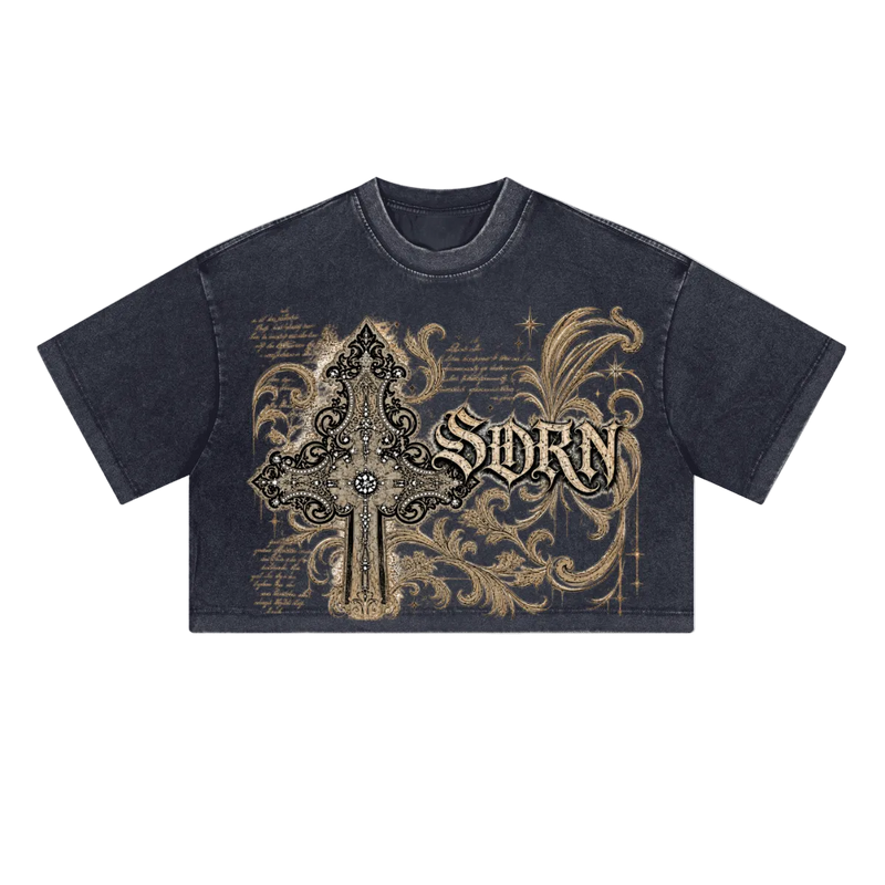 Gilded Cross Crop Tee