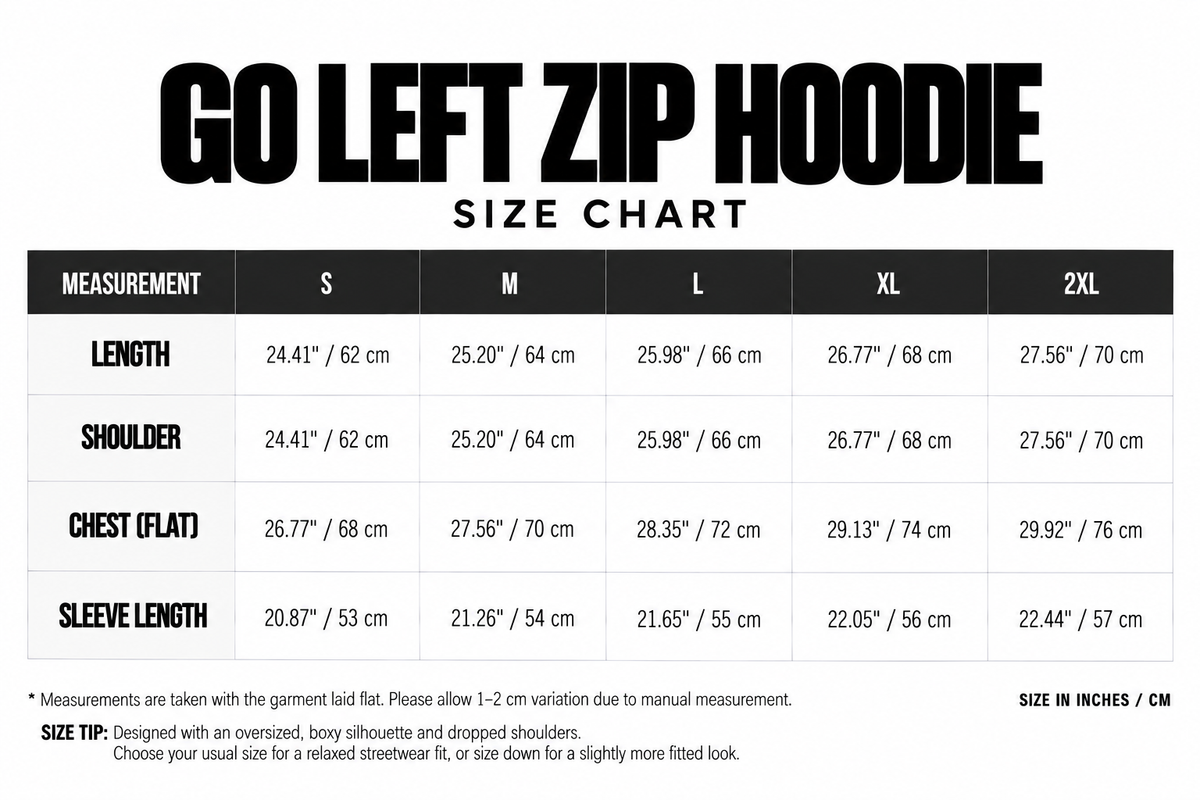 Go Left Zip Hoodie